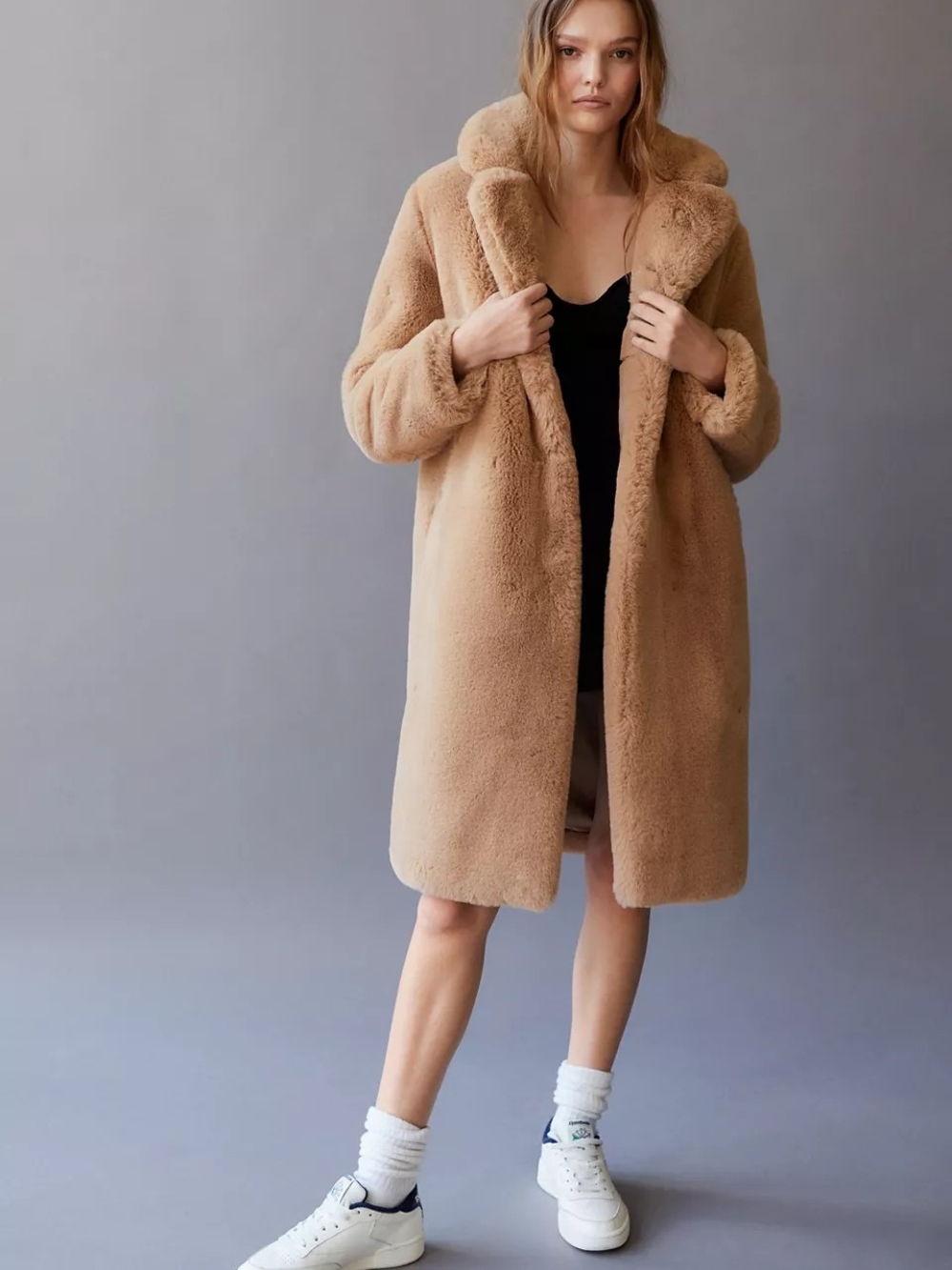GG Collection Plush Teddy Coat in Camel